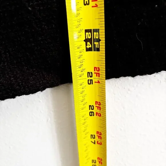 Madden One Size Black Sweater Poncho Braided Shoulder Front Pockets Cozy Staple - Picture 9 of 12